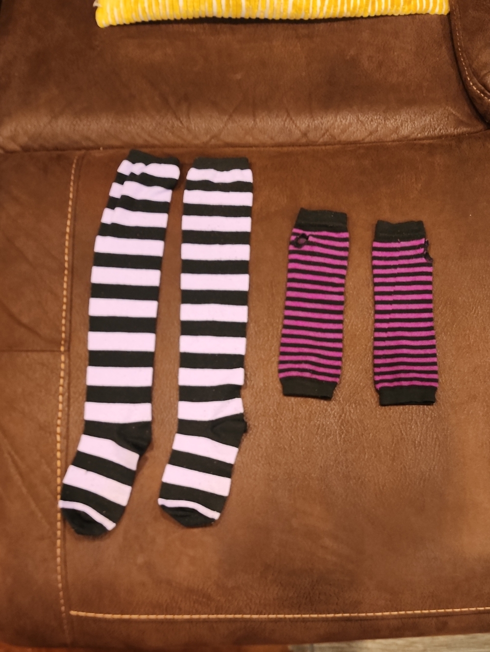 Striped Over-the-Calf and Ankle Socks - Black & Pink